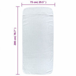 Berkfield Beach Towels 2 Pcs White 75X200 Cm Fabric 400 Gsm - thumbnail 8