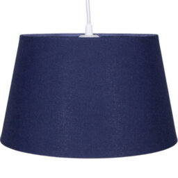 Happy Homewares Traditional 14 Inch Navy Blue Linen Drum Table/pendant Lampshade 60W Maximum - thumbnail 2