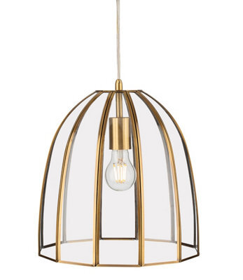 Luminosa Lighting Luminosa Lincoln Pendant Light Antique Brass With Clear Glass
