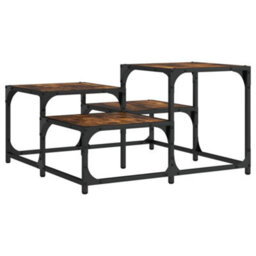 Berkfield Coffee Table Smoked Oak 68X68X40 Cm Engineered Wood - thumbnail 2