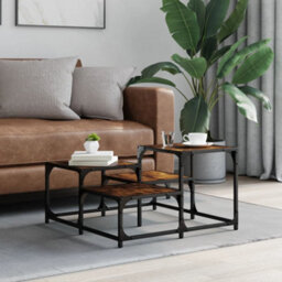 Berkfield Coffee Table Smoked Oak 68X68X40 Cm Engineered Wood - thumbnail 3