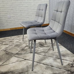 Kosy Koala Dining Chairs Set Of 2 Grey Tufted Chairs Velvet Chairs Seats - thumbnail 2