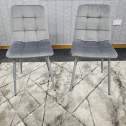 Kosy Koala Dining Chairs Set Of 2 Grey Tufted Chairs Velvet Chairs Seats