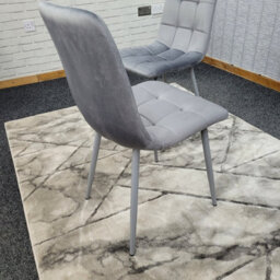 Kosy Koala Dining Chairs Set Of 2 Grey Tufted Chairs Velvet Chairs Seats - thumbnail 5
