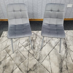 Kosy Koala Dining Chairs Set Of 2 Grey Tufted Chairs Velvet Chairs Seats - thumbnail 4