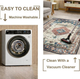 Traditional Washable Area Rug Anti Slip Soft Touch Low Pile Carpet For Living Room Bedroom Lounge Home Floor Covering 40X60Cm - thumbnail 3