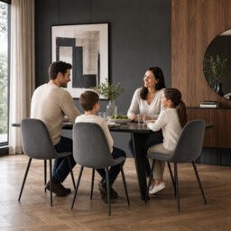 Bravich Ron Velvet Dining Chair - Grey, Set Of 2 - thumbnail 3