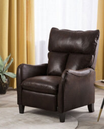 Beliani Recliner Chair Royston With Footrest Faux Leather Dark Brown - thumbnail 2