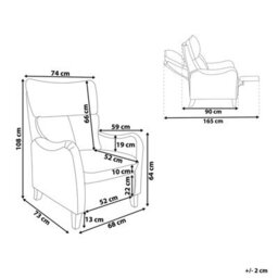Beliani Recliner Chair Royston With Footrest Faux Leather Dark Brown - thumbnail 3
