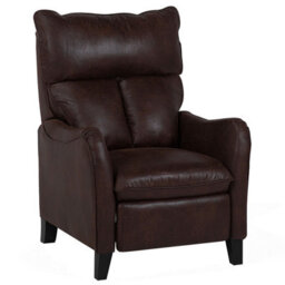 Beliani Recliner Chair Royston With Footrest Faux Leather Dark Brown