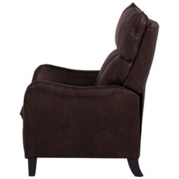 Beliani Recliner Chair Royston With Footrest Faux Leather Dark Brown - thumbnail 6