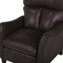 Beliani Recliner Chair Royston With Footrest Faux Leather Dark Brown - thumbnail 8