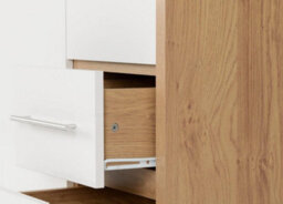 Seconique Seville 3 Door 2 Drawer Wardrobe In Oak And White - thumbnail 7