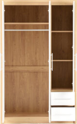 Seconique Seville 3 Door 2 Drawer Wardrobe In Oak And White - thumbnail 4
