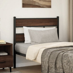 Berkfield Headboard Brown Oak 107 Cm Steel And Engineered Wood