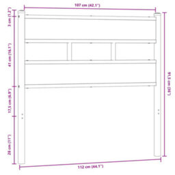 Berkfield Headboard Brown Oak 107 Cm Steel And Engineered Wood - thumbnail 6