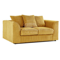 Furnishings For Less UK Luxor Jumbo Cord 2 + 1 + 1 Fabric 3 Piece Sofa Suite - Scatter Back Mustard - thumbnail 2