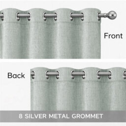 Bedlooms Sage Green Linen Curtain 100% Blackout Thermal Insulated Eyelet Curtain (Pair) 66 X 90 Inches With Tie Back Two - thumbnail 5
