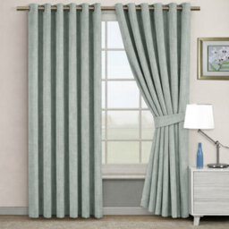 Bedlooms Sage Green Linen Curtain 100% Blackout Thermal Insulated Eyelet Curtain (Pair) 66 X 90 Inches With Tie Back Two - thumbnail 9