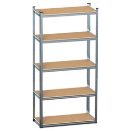 Pluto Packaging 1 X 5 Tier Heavy Duty Garage Shelving Unit With Metal Boltless Storage Rack & Adjustable Shelves
