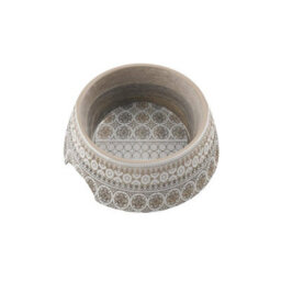 Purely Home Patterned Wood Effect Melamine Pet Bowl - Medium Food Bowl For Dogs