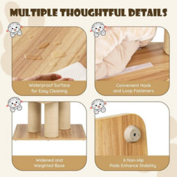 Multi Level Wooden Cat Tower Activity Center - thumbnail 5