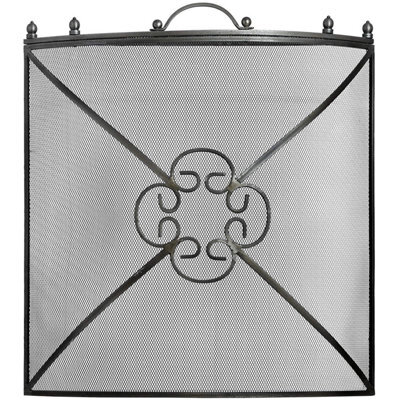 Hill Interiors Mesh Fireguard In Antique Pewter Effect Finish Silver/black/grey (61 X 61 X 13.5Cm)