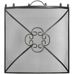 Hill Interiors Mesh Fireguard In Antique Pewter Effect Finish Silver/black/grey (61 X 61 X 13.5Cm)