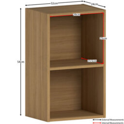 Lassic Vida Designs Oxford Oak 2 Tier Cube Bookcase Freestanding Shelving Unit (H)540mm (W)320mm (D)240mm - thumbnail 2