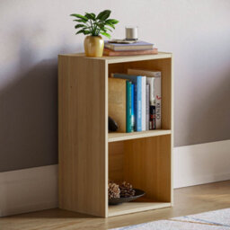 Lassic Vida Designs Oxford Oak 2 Tier Cube Bookcase Freestanding Shelving Unit (H)540mm (W)320mm (D)240mm - thumbnail 1