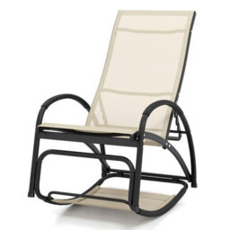 Costway 2-In-1 Outdoor Rocking Chair Convertible Lounge Chair Patio Rocker-Beige