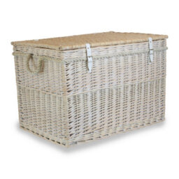 Red Hamper Eh067 Wicker Large White Wash Finish Storage Basket - thumbnail 1