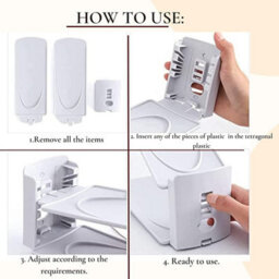 Xample Pack Of 12 Shoe Slot Organise Storage Adjustable 3-Level Height Non-Slip Shoe Holder & Stacker, Space-Saving Shoe Rack (White) - thumbnail 3