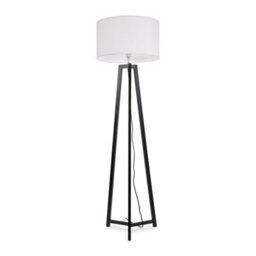 Valuelights Lottie Black Wood Tripod Floor Lamp With White Drum Shade - thumbnail 2