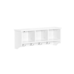 Sobuy Frg48-W, Wall Coat Rack Wall Display Storage Unit With 3 Components 4 Hooks,white,w61Xd15Xh23 - thumbnail 1