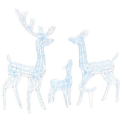 Berkfield Elegant Acrylic Reindeer Family Christmas Decoration 300 Led Cold White - image 1