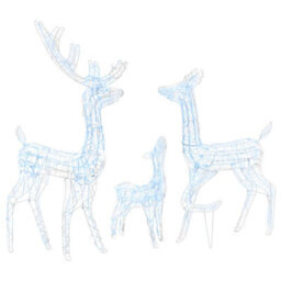 Berkfield Elegant Acrylic Reindeer Family Christmas Decoration 300 Led Cold White