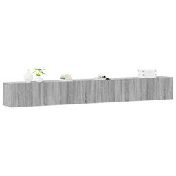Berkfield Classic 3 Piece Tv Cabinet Set Grey Sonoma Engineered Wood - thumbnail 3