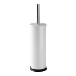 Harbour Housewares 2X Matt White Toilet Brushes With Holder - Round Brush Non Slip Base Rust Resistant Toilet Cleaning Brush Set - thumbnail 4