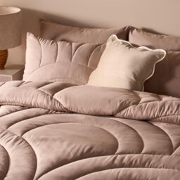 Ohs Quilted Arches Coverless 7.5 Tog Duvet Bedding Set, Mink - King - thumbnail 2