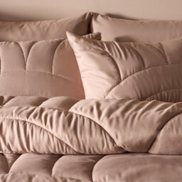 Ohs Quilted Arches Coverless 7.5 Tog Duvet Bedding Set, Mink - King - thumbnail 3