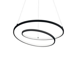 Ideal Lux Oz Led Decorative Swirl Integrated Pendant Light Black, 3000K - thumbnail 1
