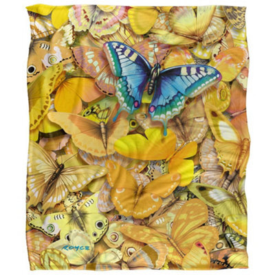 Royce Mcclure Be Unique Silky Butterflies Supersoft Blanket Multicoloured (152Cm X 127Cm) - image 1