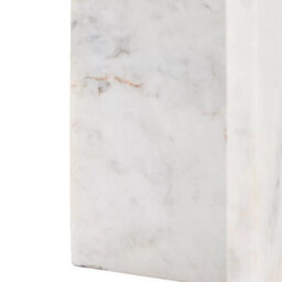 Xample Gallery Amalfi White Marble Side Table - 100% Solid Marble With Soft Curved Edges, Fully Assembled, H50 X W40 X D40Cm - thumbnail 5
