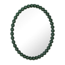 Como - Large Round Beaded Wall Mirror 90Cm Matt Finish - Green - thumbnail 4