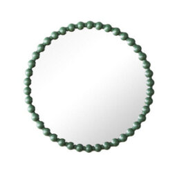 Como - Large Round Beaded Wall Mirror 90Cm Matt Finish - Green - thumbnail 3