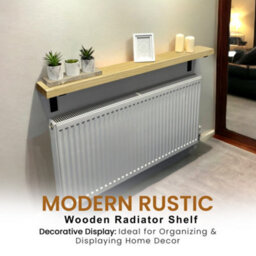 Radiator Shelf Wall Mounted Solid Wood, Narrow Radiator Cover 15Cm Deep Rustic Handmade In Uk (Antique Pine, 90Cm) By Mkgt - thumbnail 6
