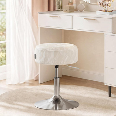 Ledrem Vanity Stool, Height Adjustable, 360 Degree Swivel, Pu Leather, Cream White - image 1