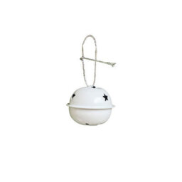 Melody Maison Set Of 8 White Hanging Bell Christmas Decorations - 4Cm - thumbnail 6