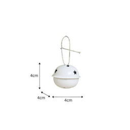 Melody Maison Set Of 8 White Hanging Bell Christmas Decorations - 4Cm - thumbnail 7